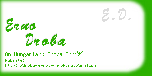 erno droba business card